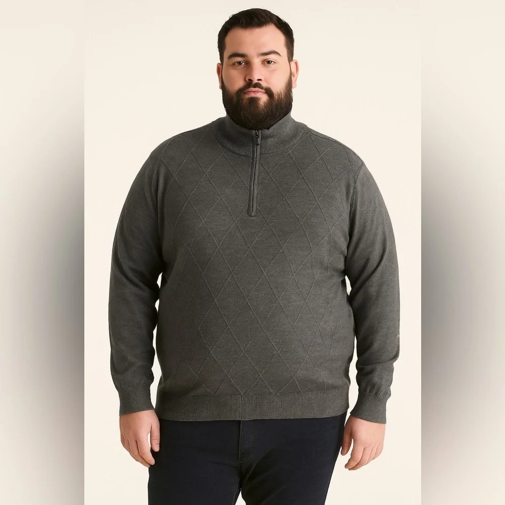 Brooks Brothers Merino Wool 1/4 Zip Sweater Gray Men’s  , size XL